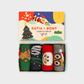 4 Paar Lustige Weihnachtssocken in Geschenkbox – Bunt & Oeko-Tex Zertifiziert