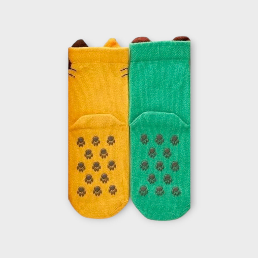 4 Paar Kinder Socken mit Tierohren – Bunte Geschenkbox – Oeko-Tex Zertifiziert