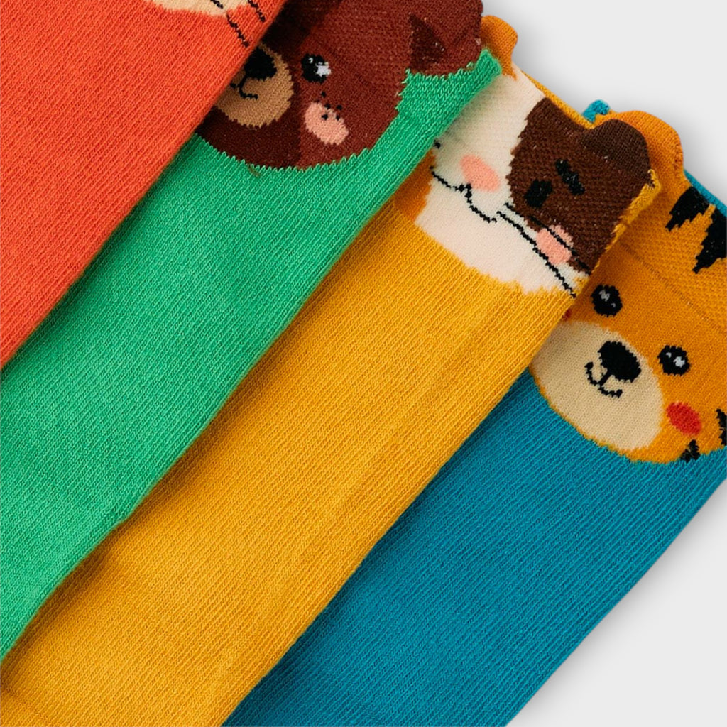 4 Paar Kinder Socken mit Tierohren – Bunte Geschenkbox – Oeko-Tex Zertifiziert