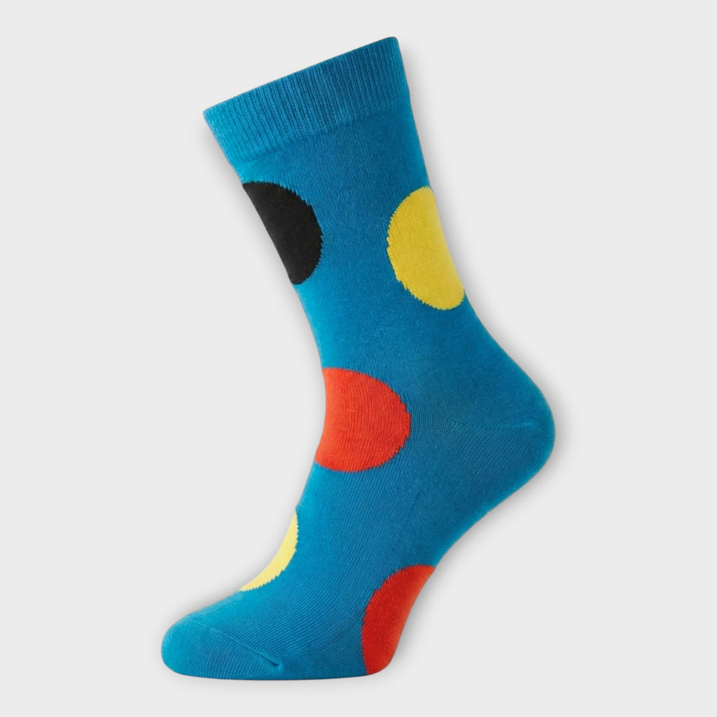 Bunte Unisex Socken Geschenkbox – 3 Paar Design-Socken (Gesichter & Punkte)
