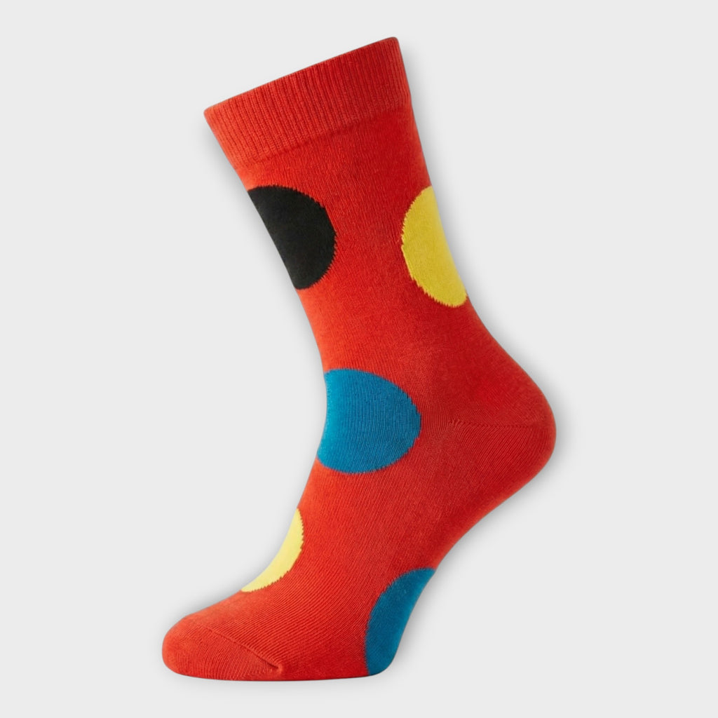 Bunte Unisex Socken Geschenkbox – 3 Paar Design-Socken (Gesichter & Punkte)