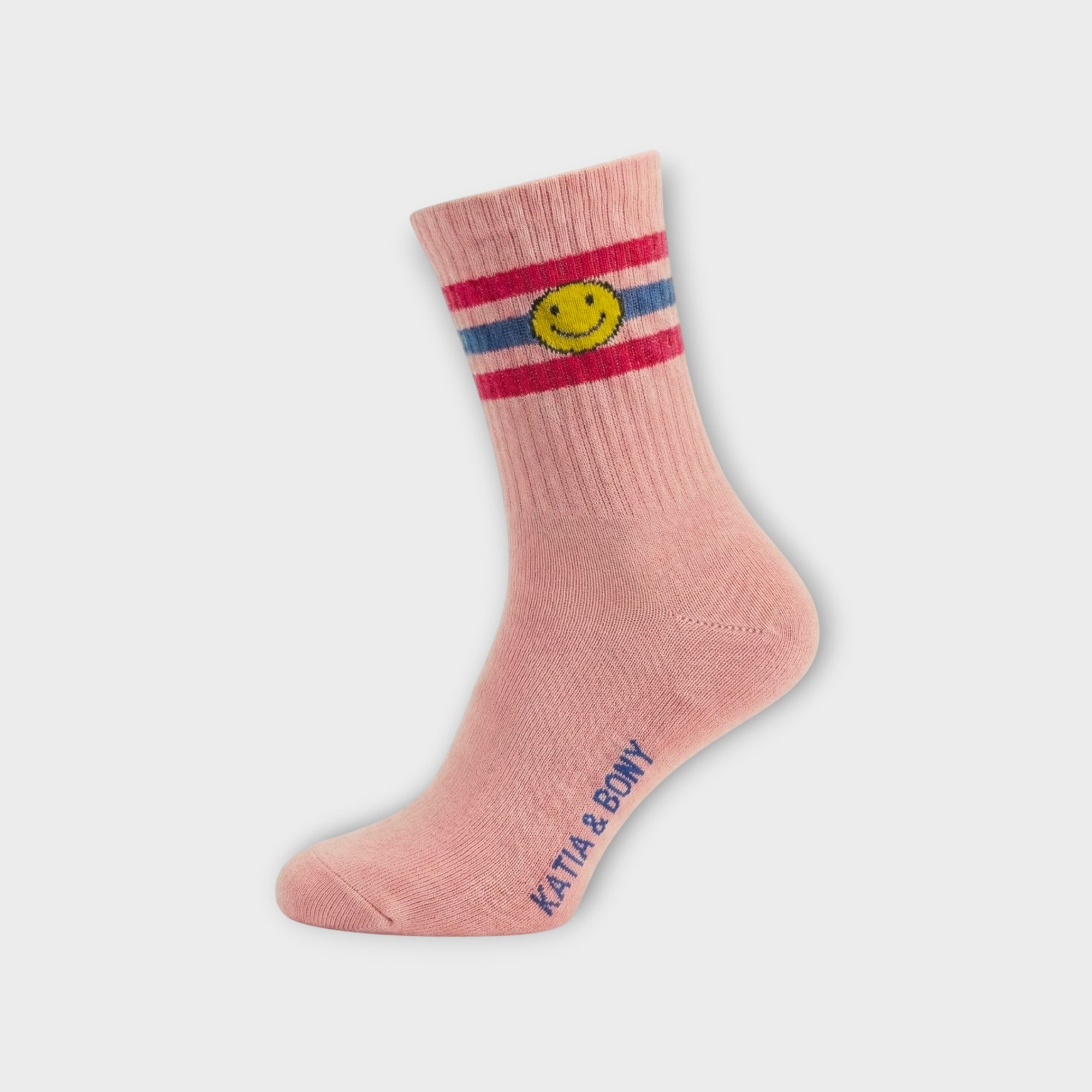 3er-Pack Kinder Socken "Happy Smile" | Bunter Smiley-Mix (Pink, Blau) | Bio-Baumwoll-Mix