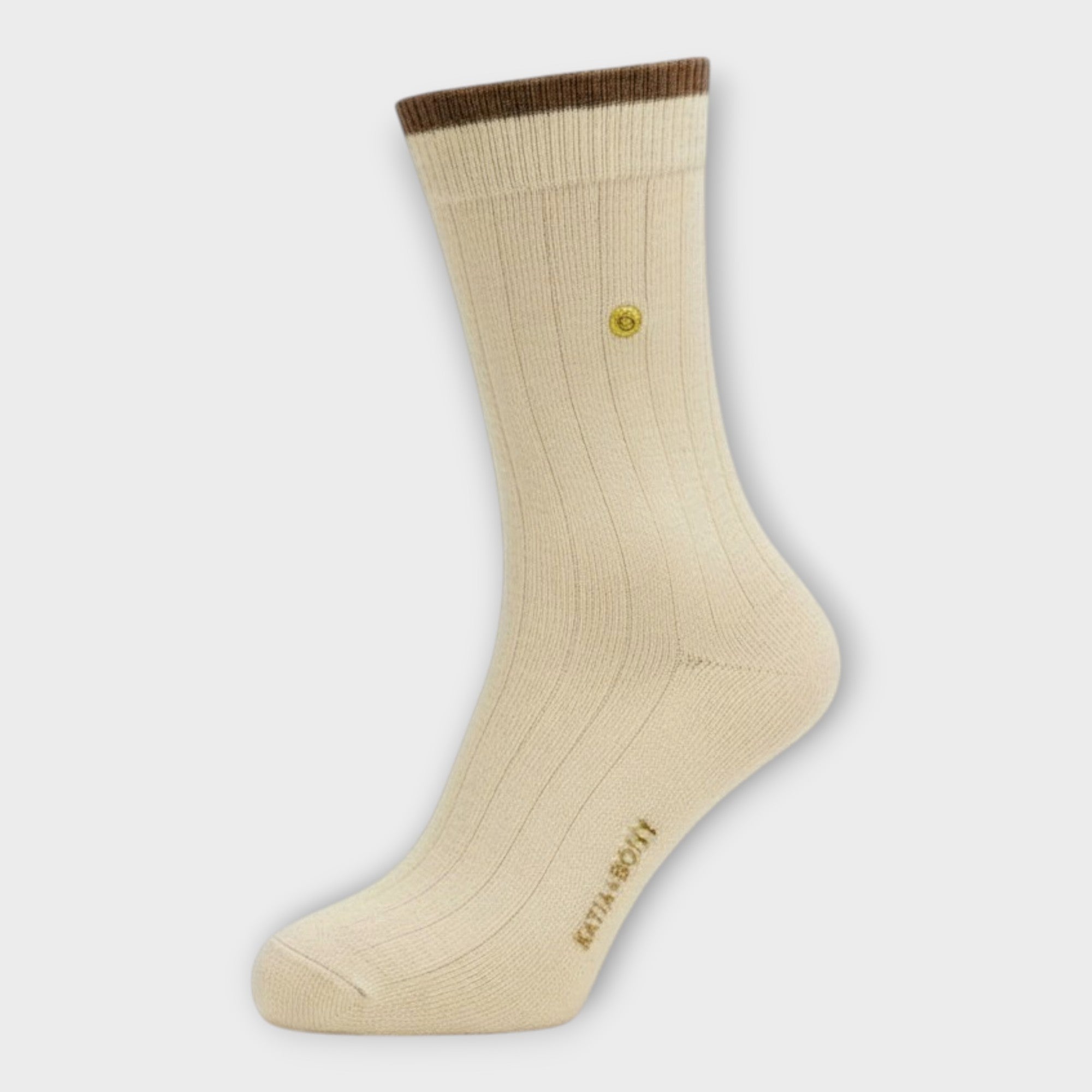 Unisex Winter-Socken aus Baumwolle – warme Ripp-Socken mit farbigem Bund