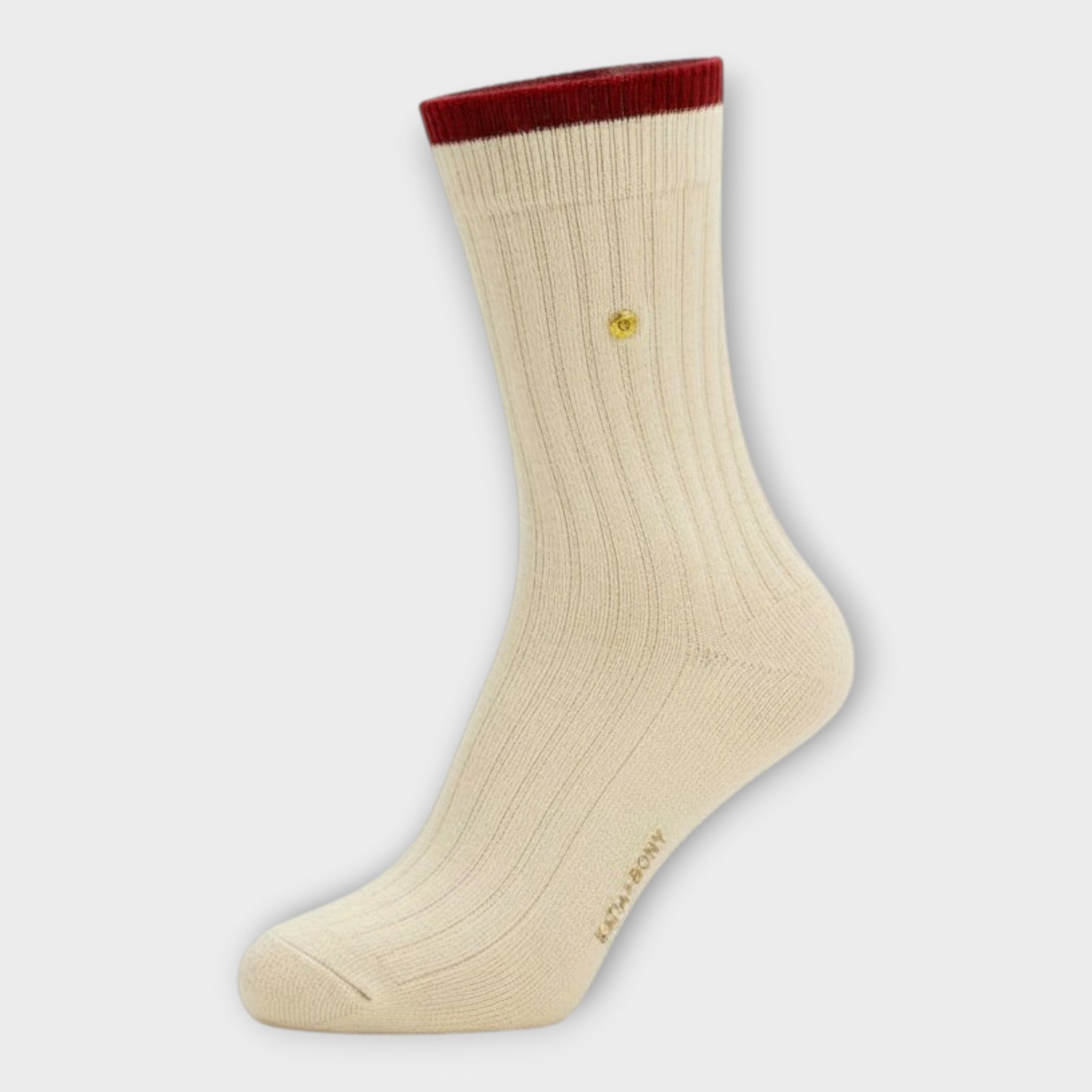 Unisex Winter-Socken aus Baumwolle – warme Ripp-Socken mit farbigem Bund