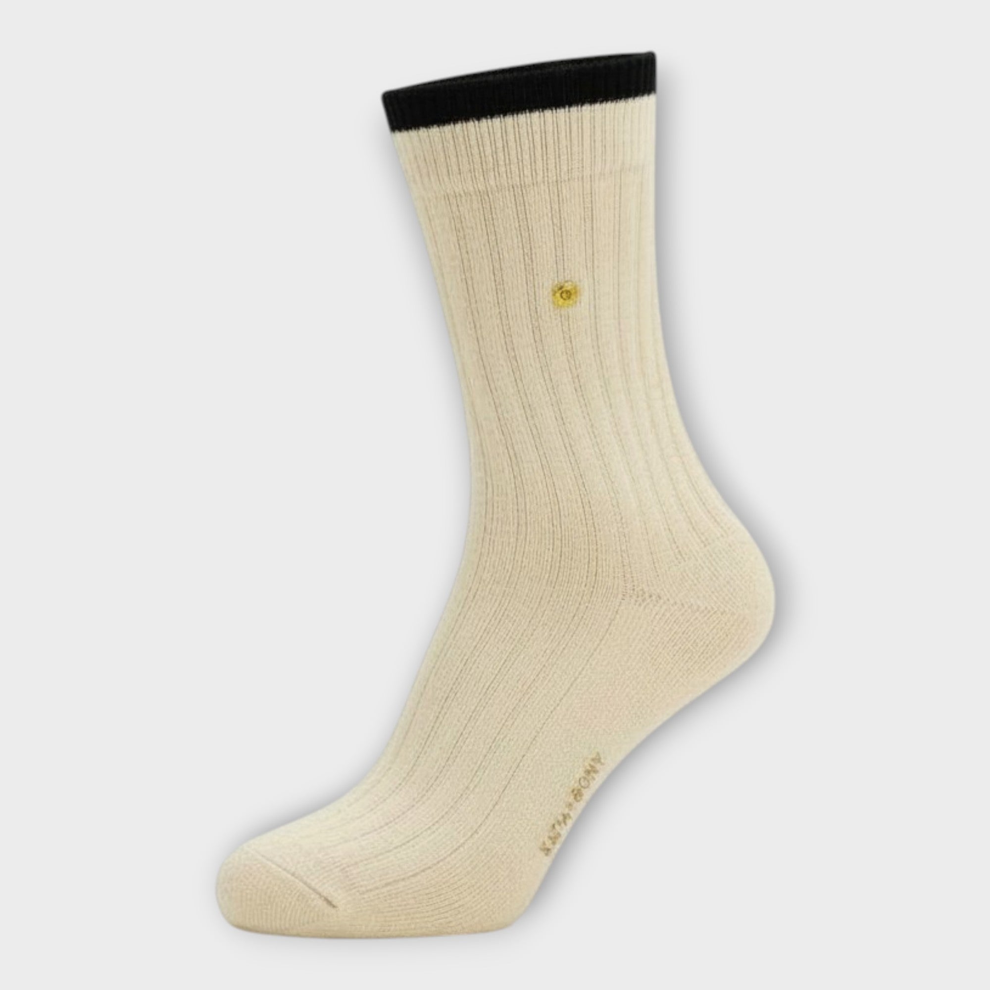 Unisex Winter-Socken aus Baumwolle – warme Ripp-Socken mit farbigem Bund