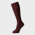 Elegante Damen Kniestrümpfe – Woll-Mix mit Gold-Detail – Ecru & Weinrot