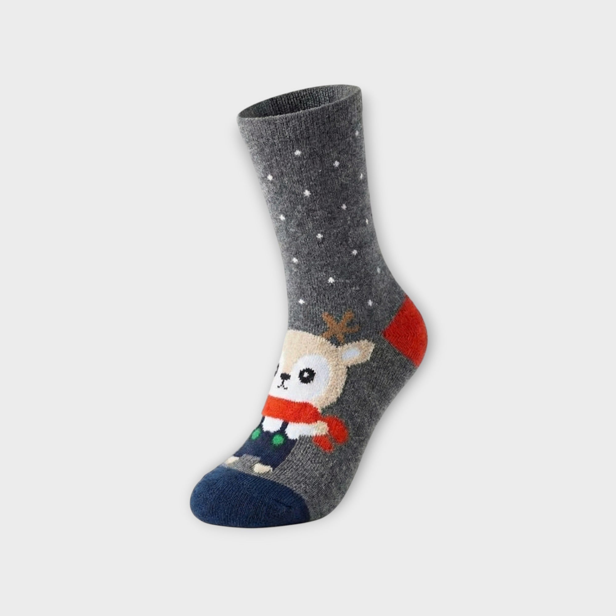 Kuschelige Weihnachts-Socken für Kinder (4 Paar) – Rentier, Bär, Igel & Hund