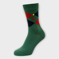 Premium Herrensocken 2-Pack "Classic Winter" – Karomuster & Rot – Baumwoll-Mix