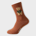 Unisex Teddy Socken mit Bären-Motiv | Oeko-Tex Zertifiziert & Fair Produziert | Weiche Baumwolle (Schwarz, Creme, Braun)