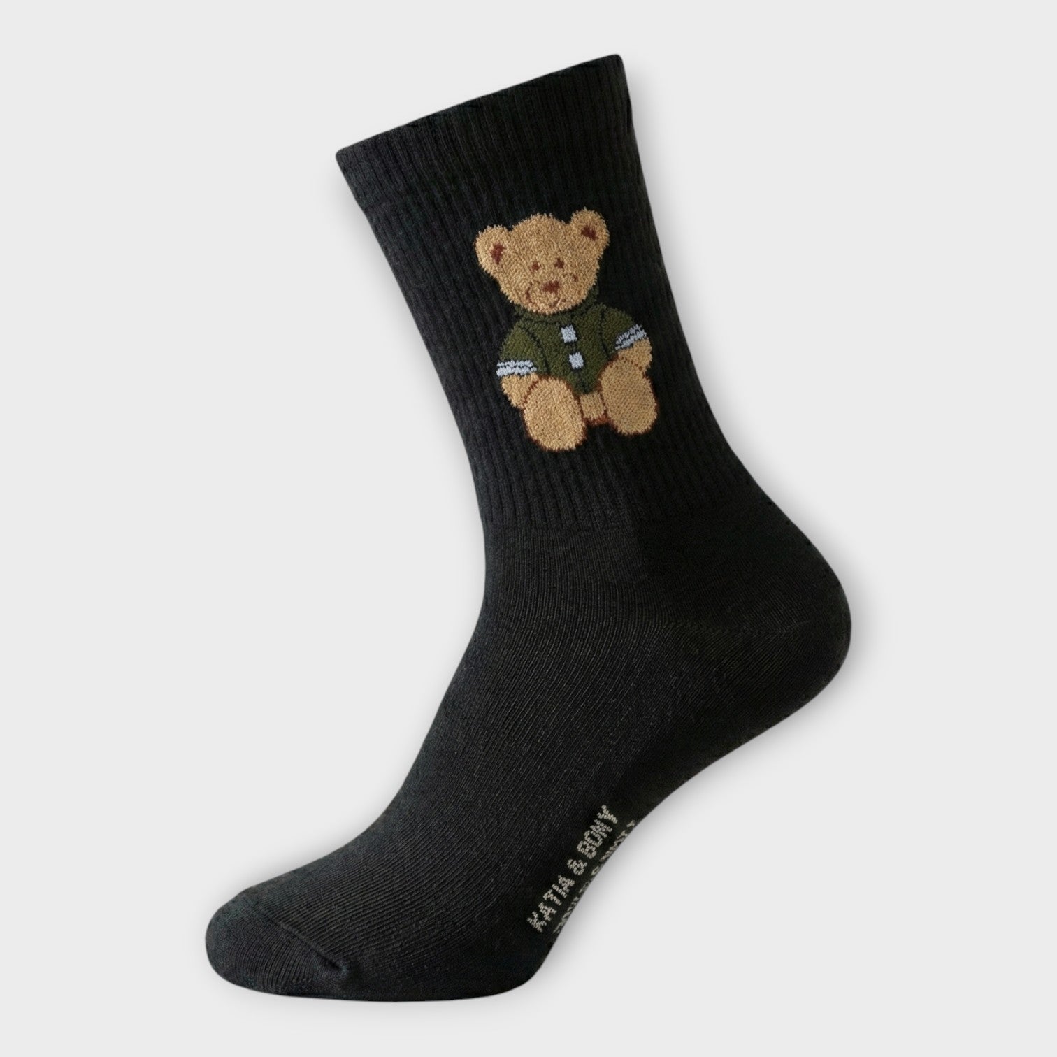 Unisex Teddy Socken mit Bären-Motiv | Oeko-Tex Zertifiziert & Fair Produziert | Weiche Baumwolle (Schwarz, Creme, Braun)